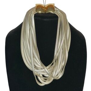 PREMIER ETAGE PARIS FRANCE signed 12 strand slinky snake chain with gold buckle